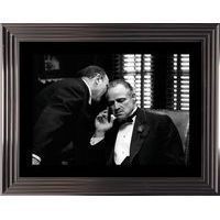 Affiche encadrée Noir et Blanc: Le Parrain - Marlo Brando - 50x70 cm (Cadre Tucson)
